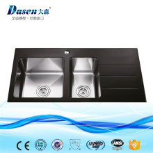 Fregaderos populares del comedor de la cocina del acero inoxidable del panel de cristal al por mayor popular 2016 de la venta